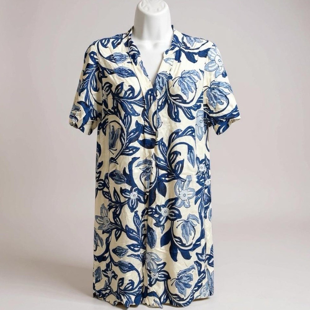 H&M Blue Floral Tunic Dress - Women's XS‎